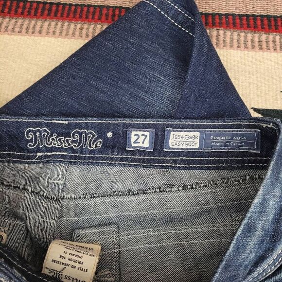 Miss Me Easy Boot Cut Jeans Sz 27 Bling‎ Rhinestone Jeweled Sequin Mid Rise - Picture 5 of 12